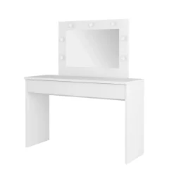Postazione trucco 118x136h cm con specchio e led bianco Chaima