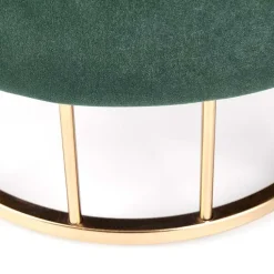 Pouf contenitore design da salotto rotondo in velluto verde Neril