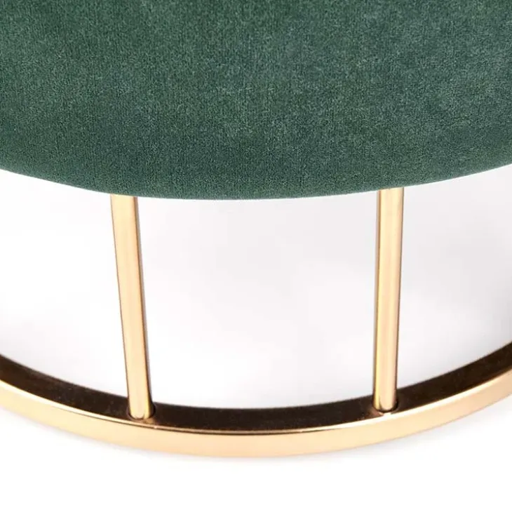 Pouf contenitore design da salotto rotondo in velluto verde Neril