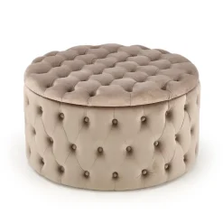 Pouf contenitore moderno beige Maximilien
