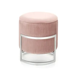 Pouf da salotto contenitore in velluto rosa Franklin