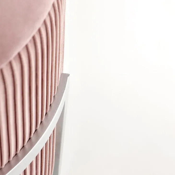Pouf da salotto contenitore in velluto rosa Franklin