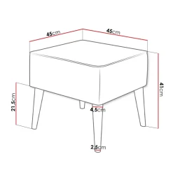 Pouf imbottito in tessuto quadrato 65x65cm giallo senape Soffio