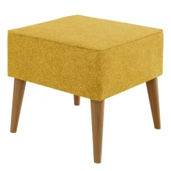 Pouf imbottito in tessuto quadrato 65x65cm giallo senape Soffio