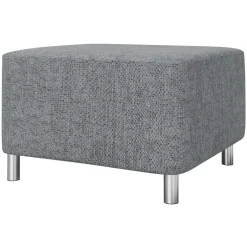 Pouf imbottito in tessuto 65x56cm grigio chiaro Titus