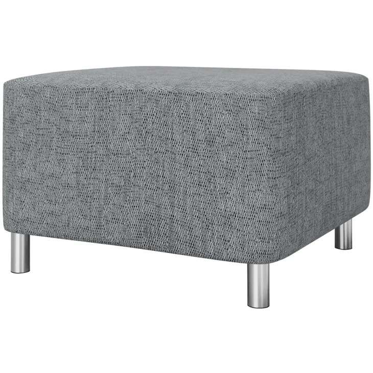 Pouf imbottito in tessuto 65x56cm grigio chiaro Titus