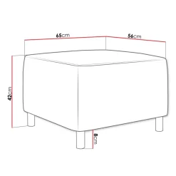 Pouf imbottito in tessuto 65x56cm grigio chiaro Titus