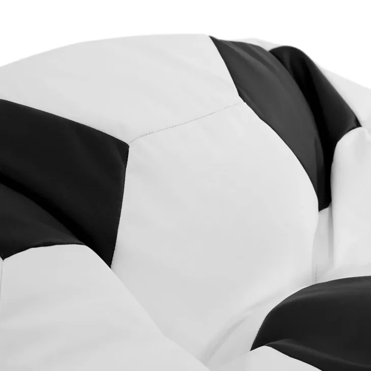 Pouf poltrona sacco palla da calcio ecopelle bianco nero Lionel