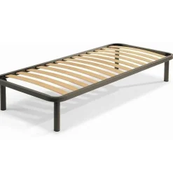 Rete singola ortopedica 90x190cm con telaio in acciaio e doghe in legno di faggio Malta