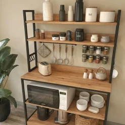 Scaffale cucina 101x160h cm industrial metallo rovere rustico Loft
