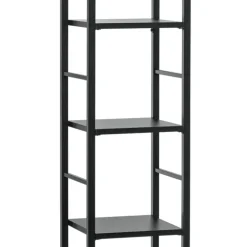 Scaffale sospeso da parete 30x176h cm 6 ripiani nero opaco in metallo Misaki Gihome®