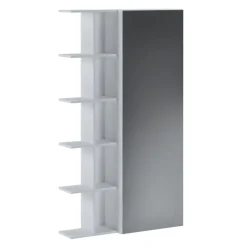 Scarpiera con libreria 88x160h cm 1 anta con specchio bianco frassinato Vanda