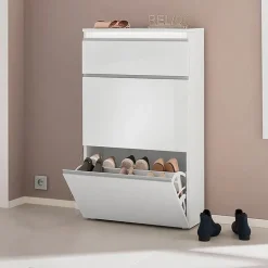 Scarpiera ingresso 60x108cm 2 ante bianco lucido Eclisse