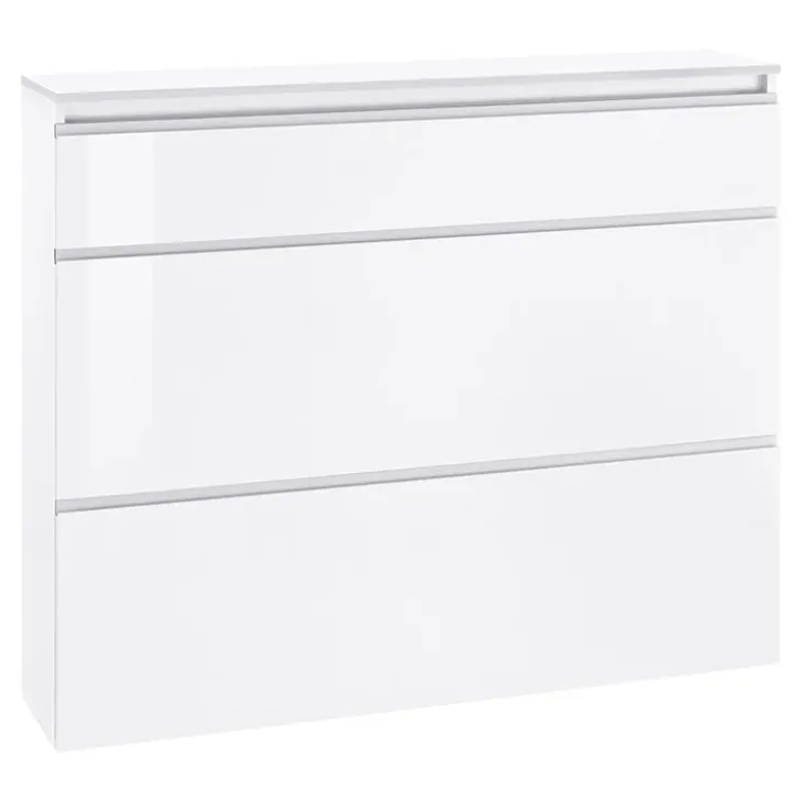 Scarpiera ingresso 120x108h cm 2 ante bianco lucido Eclisse