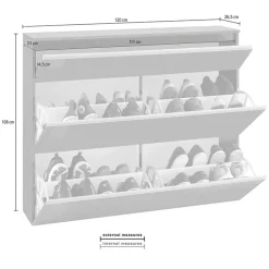 Scarpiera ingresso 120x108h cm 2 ante antracite lucido Eclisse