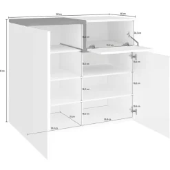 Scarpiera ingresso 80x80h cm 2 ante bianco lucido ossido Lucidardo
