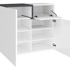 Scarpiera ingresso 80x80h cm 2 ante bianco lucido ossido Lucidardo