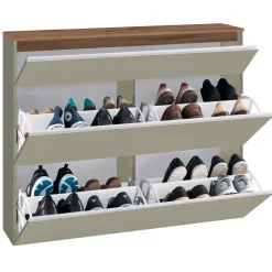 Scarpiera ingresso 120x108h cm 2 ante tortora rovere Eclisse