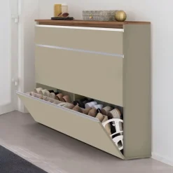 Scarpiera ingresso 120x108h cm 2 ante tortora rovere Eclisse