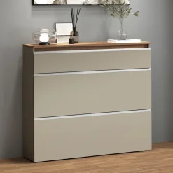 Scarpiera ingresso 120x108h cm 2 ante tortora rovere Eclisse