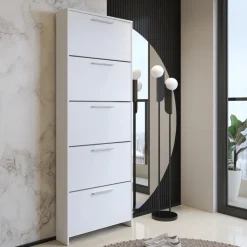 Scarpiera ingresso 69x187h cm bianco opaco Benton