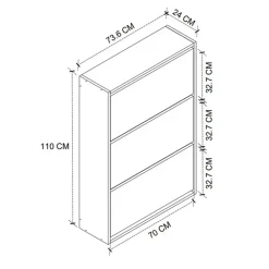 Scarpiera ingresso 74x110h cm moderna antracite Palmaria