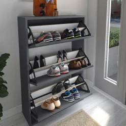 Scarpiera ingresso 74x110h cm moderna antracite Palmaria