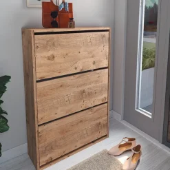 Scarpiera ingresso 74x110h cm moderna rovere rustico Palmaria