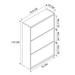 Scarpiera ingresso 74x110h cm moderna rovere rustico Palmaria