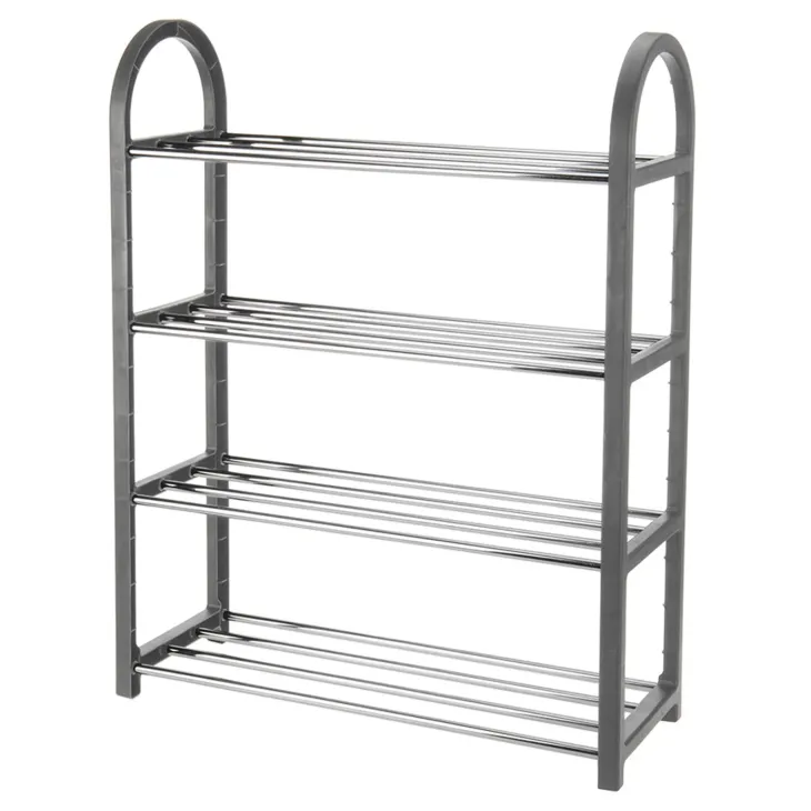 Scarpiera ingresso 50x65h cm 4 ripiani grigio Lavinia