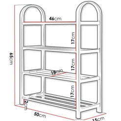 Scarpiera ingresso 50x65h cm 4 ripiani nero Lavinia
