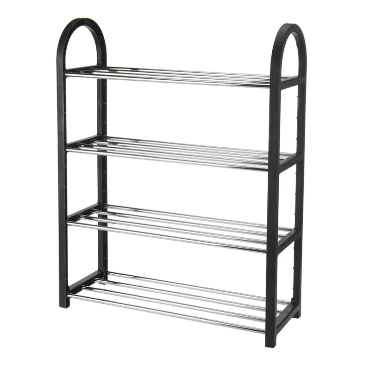 Scarpiera ingresso 50x65h cm 4 ripiani nero Lavinia