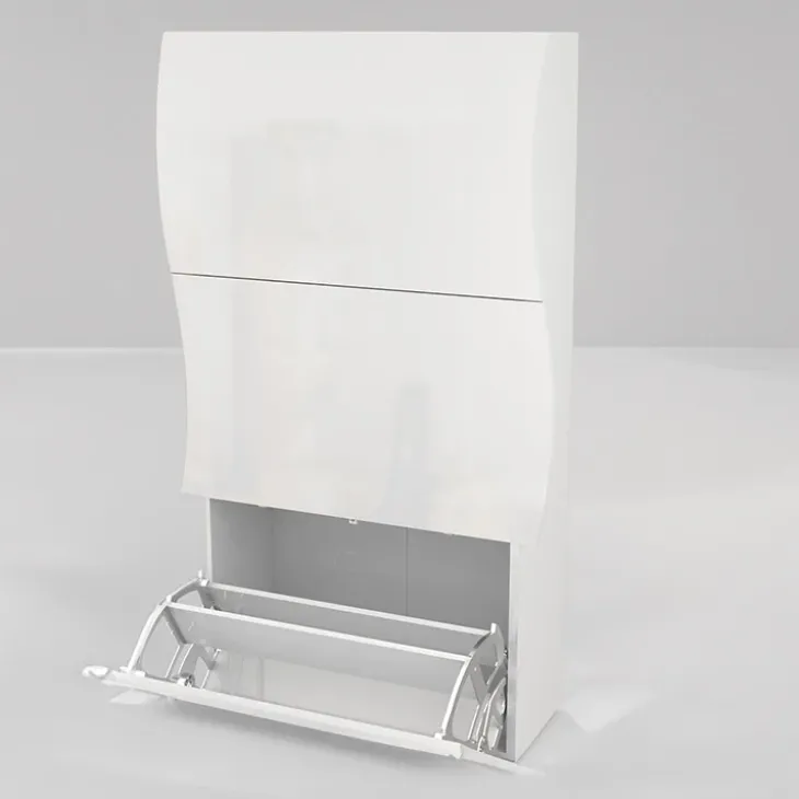 Scarpiera 71x122h cm 3 ante moderna bianco lucido Sea Gihome®