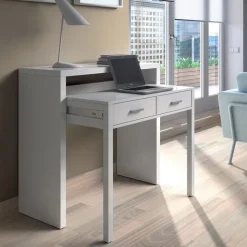 Scrivania consolle ingresso moderna 99x71cm bianco opaco Anastasia