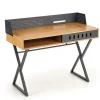 Scrivania consolle ingresso 110x51cm rovere nero metallo Toler
