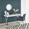 Scrivania consolle 120x55cm bianco lucido acciaio cromato Lizzy