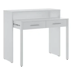 Scrivania consolle 99x71cm scrittoio estraibile bianco opaco Maybelle