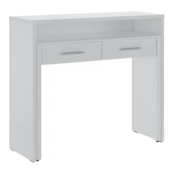 Scrivania consolle 99x71cm scrittoio estraibile bianco opaco Maybelle