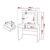 Scrivania postazione trucco 100x145cm con specchio bianco Dijon