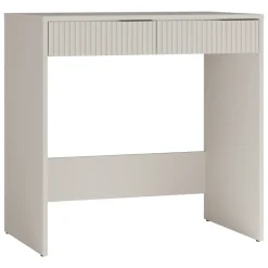 Scrivania scrittoio consolle 81x50cm 2 cassetti cannettato beige cashmere Purpuri