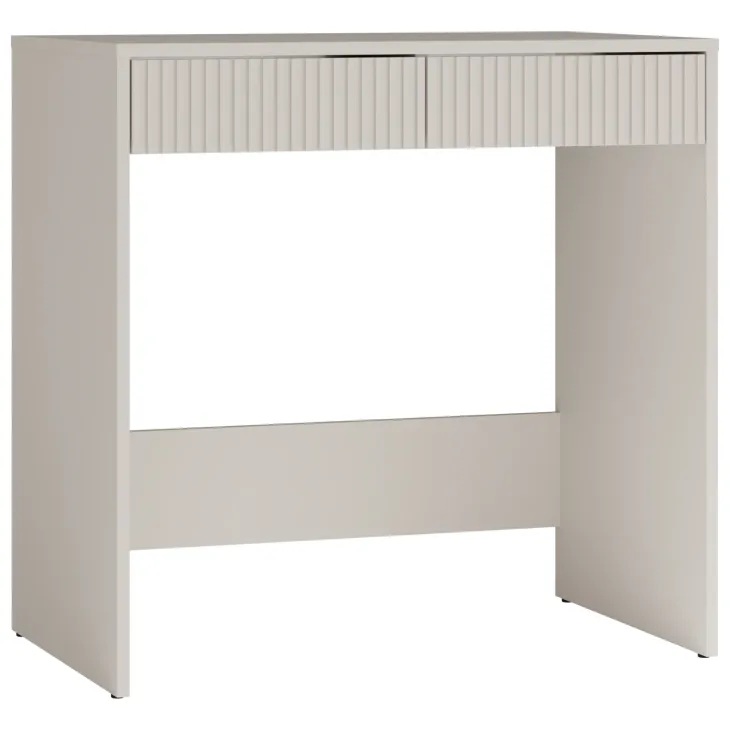 Scrivania scrittoio consolle 81x50cm 2 cassetti cannettato beige cashmere Purpuri