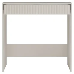Scrivania scrittoio consolle 81x50cm 2 cassetti cannettato beige cashmere Purpuri
