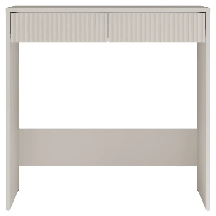 Scrivania scrittoio consolle 81x50cm 2 cassetti cannettato beige cashmere Purpuri