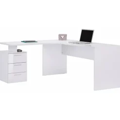 Scrivania ufficio angolare 180x160cm bianco lucido OfficeScape