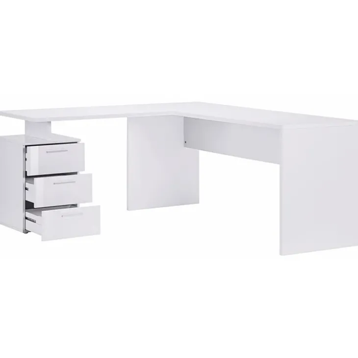 Scrivania ufficio angolare 180x160cm bianco lucido OfficeScape