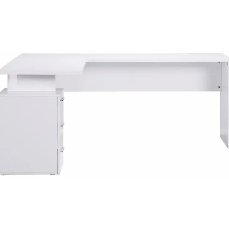 Scrivania ufficio angolare 180x160cm bianco lucido OfficeScape