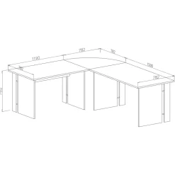 Scrivania ufficio moderna 150x78cm cemento Woody