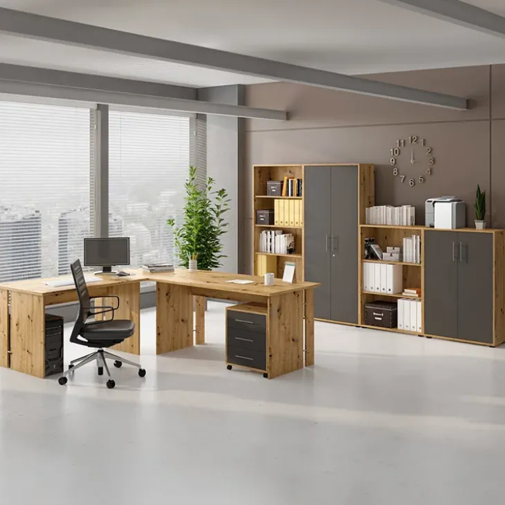 Scrivania ufficio moderna 150x78cm rovere Woody