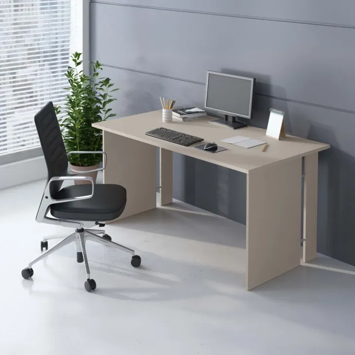 Scrivania ufficio moderna 150x78cm beige cashmere Woody