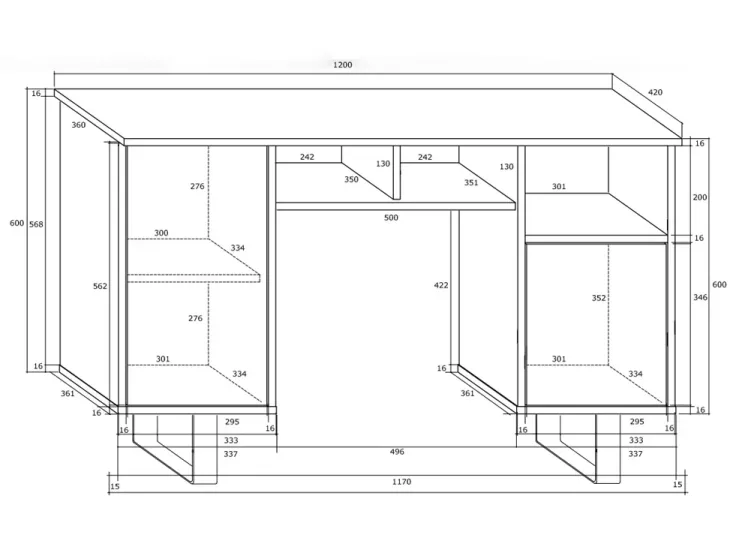 Scrivania ufficio moderna 120x42cm bianco opaco e lucido Kelli